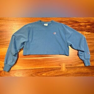 Champion Blue Cropped Crewneck